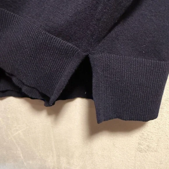 Max Studio Navy Top with White Accents - Picture 4 of 4